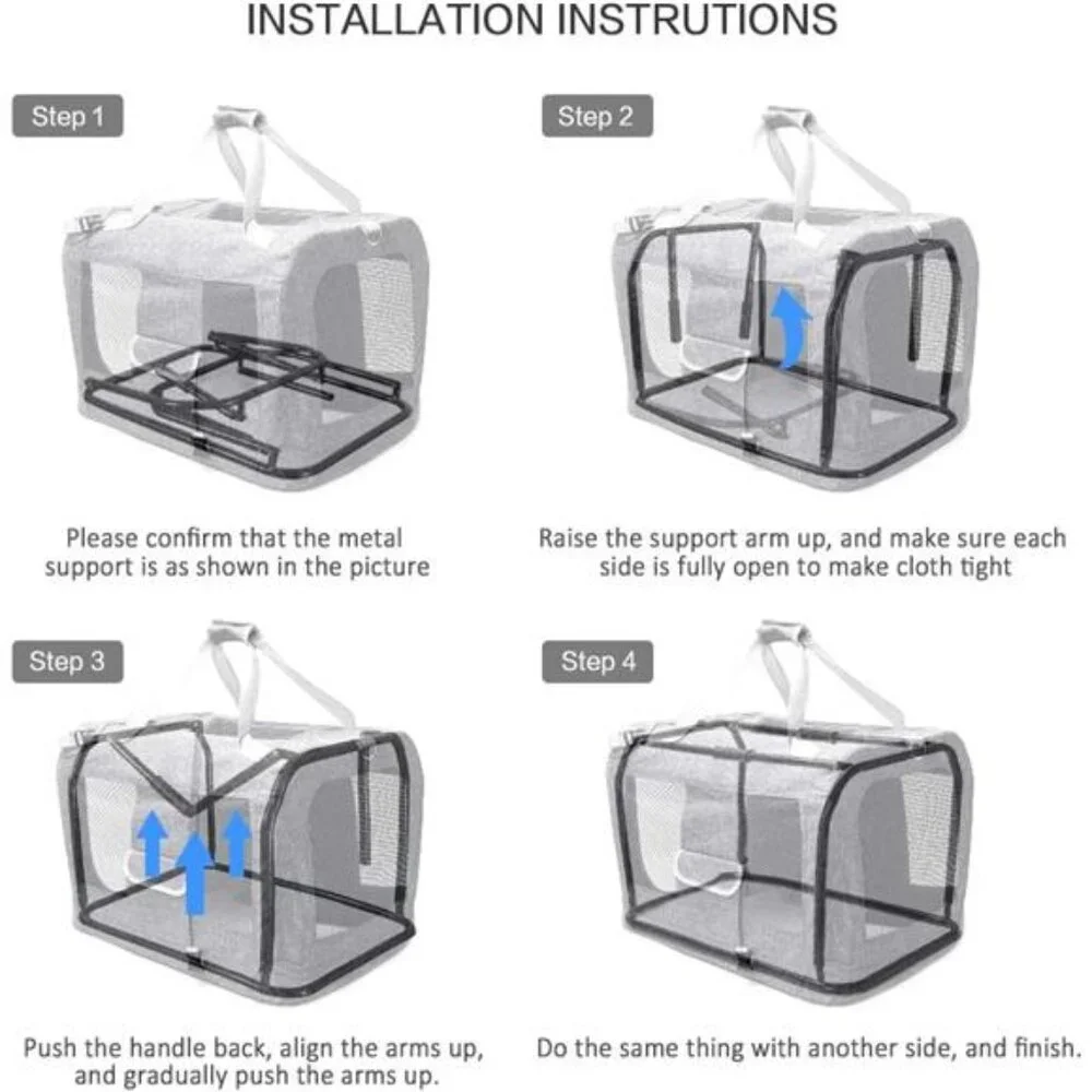 Extra Large Cat Carrier Soft Sided Folding Small Medium DogCarrier 24